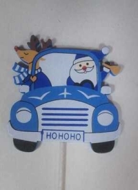 Вставка НГ 7х20см Машина, синий