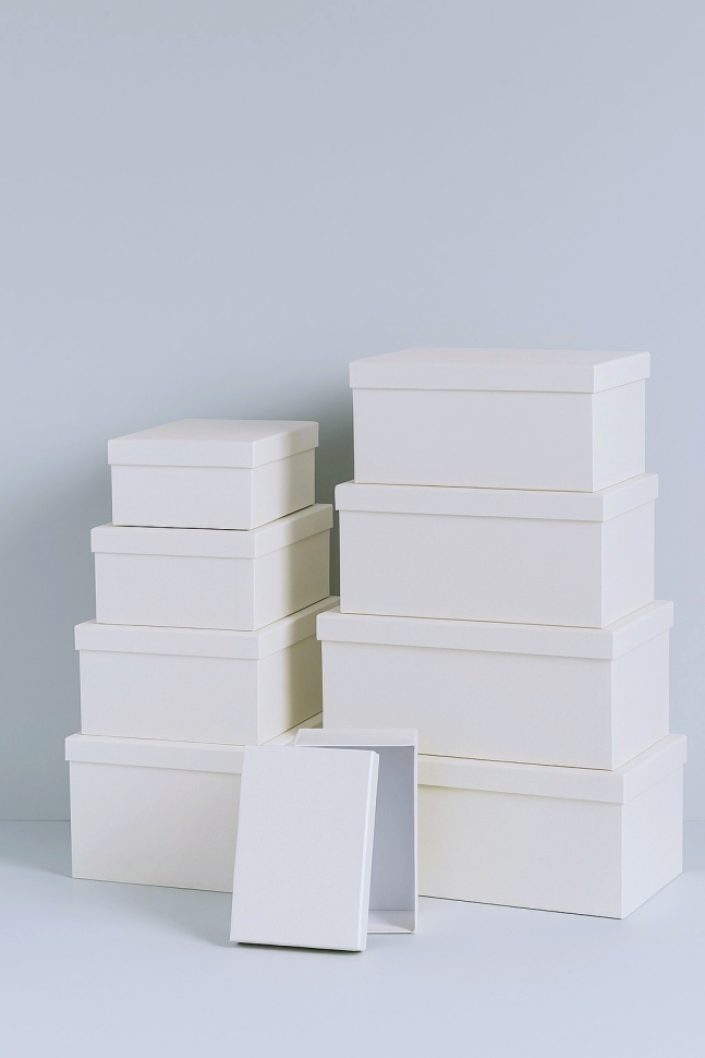 Коробка прямоугольник набор из 10шт 37х28х17см белый