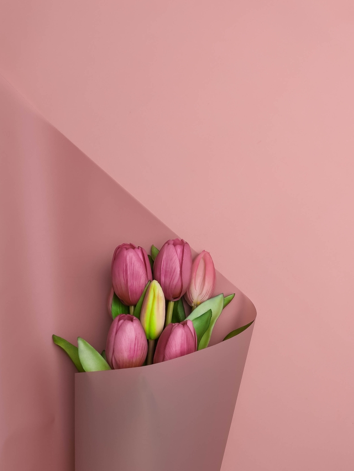 Пленка матовая 55мкм 58см х 10м Romantic розовый пыльный