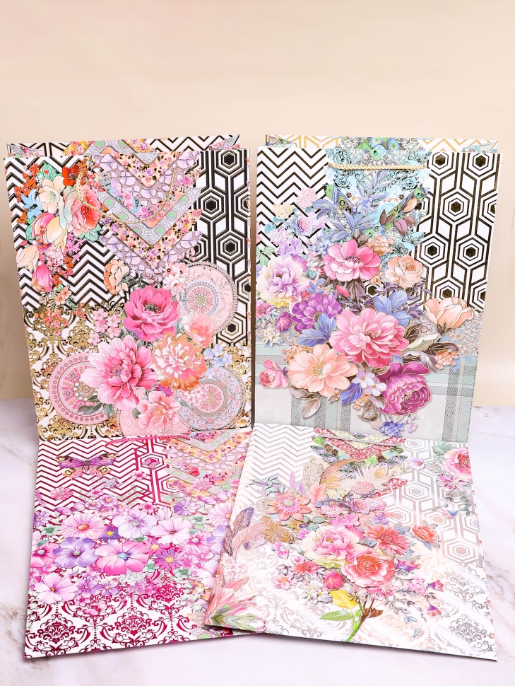 Сумочка подарочная 31х42x12см L398 цветочный микс Сумочка подарочная 31х42x12см L398 цветочный микс