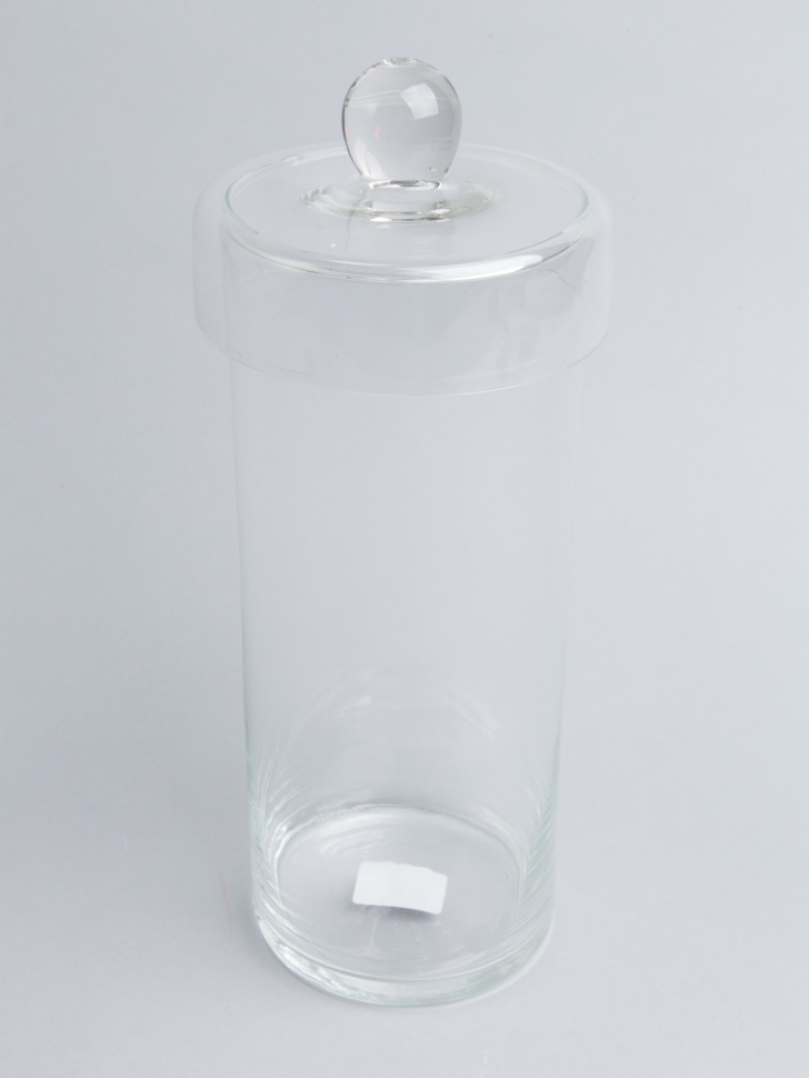 Ваза стекло Трубка №6023, D10,7x25,5см  с крышкой