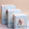 Коробка прямоугольник набор из 3шт 26х19х15см сухоцветы белый/голубой Коробка прямоугольник набор из 3шт 26х19х15см сухоцветы белый/голубой