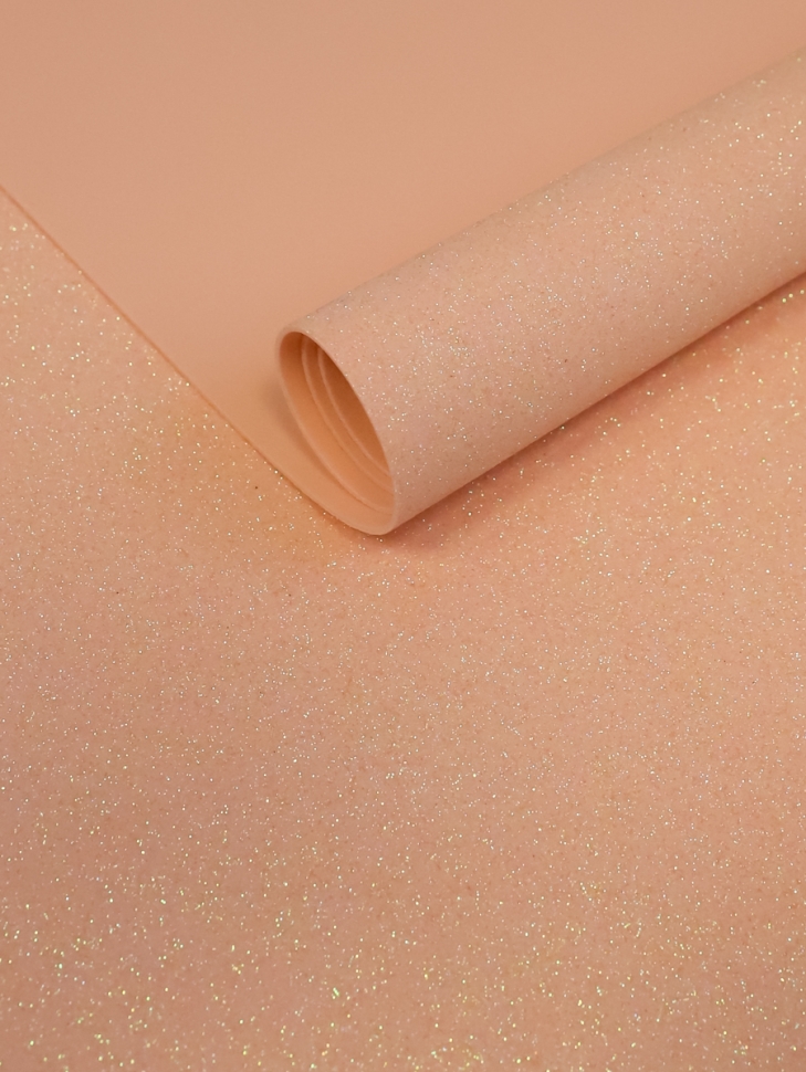Фоамиран глиттерный иней 60х70см 1,8мм 1лист. персиковый Фоамиран глиттерный иней 60х70см 1,8мм 1лист. персиковый