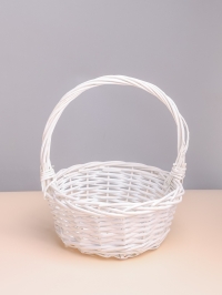 Корзина плетеная (ива) D84хH29х83см белый