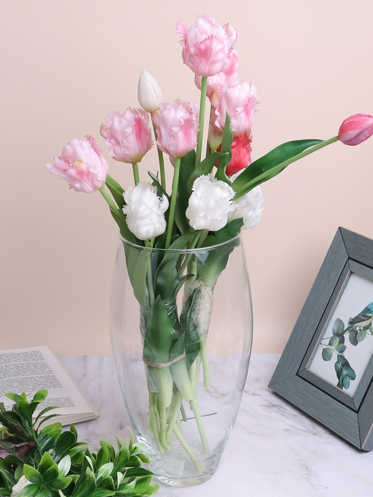 Ваза стекло 2557 Люксембург D16,5x30см малага