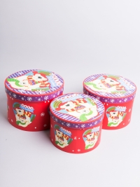 Коробка НГ цилиндр набор из 3шт 24,7х17см W7821