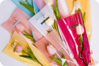 Пакеты подарочные, цветочные